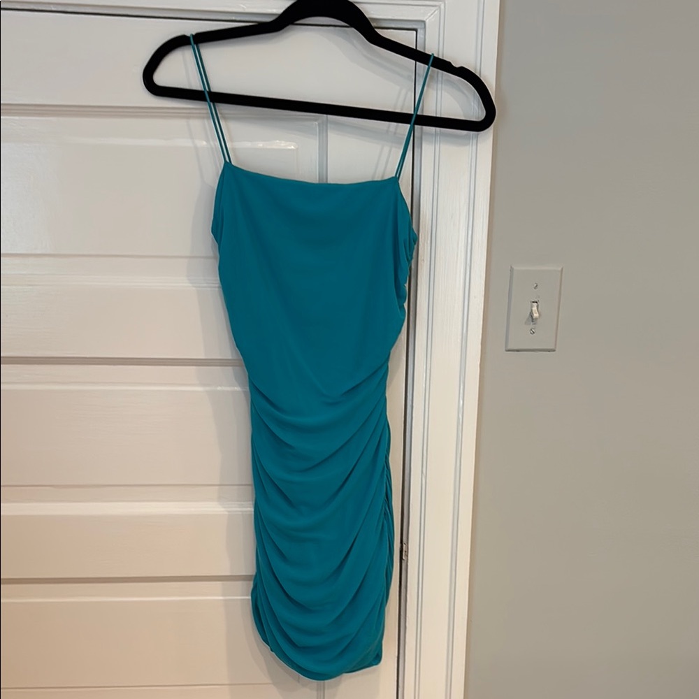 Princess Polly Teal Ruched Dress
